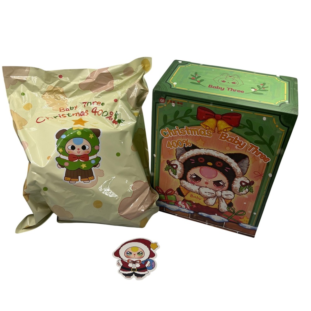 Baby Three BB3 Christmas 400% Santa Claus Confirmed Plush Figure with Box & Card
